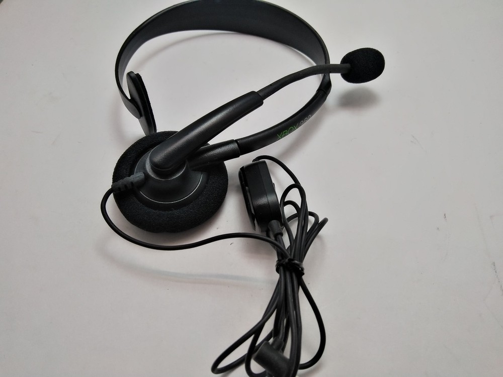 GENUINE MICROSOFT XBOX 360 OFFICIAL WIRED CHAT HEADSET MIC