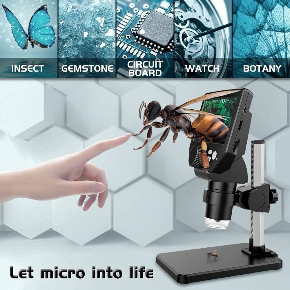 Hayve 4.3'' IPS Coin Microscope, 1000X Magnification Digital Microscope for Adul