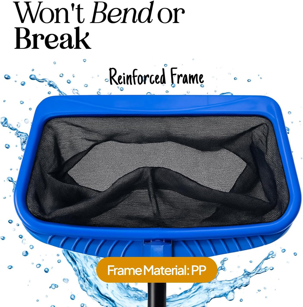 Lime Ultra-Durable Pool Skimmer Net – Deep Fine Mesh for Efficient Leaf & Debris