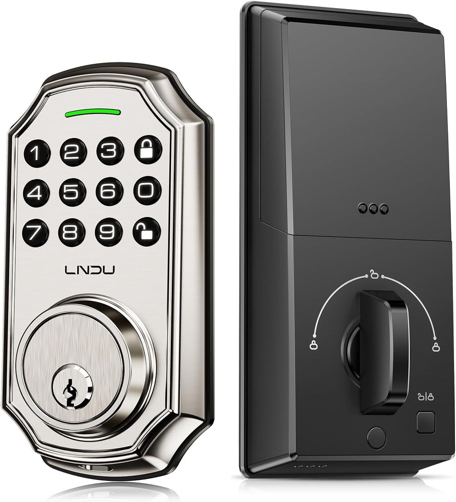 Smart Front Door Lock Set 100 Codes Electronic Keypad Deadbolt Keyless EntryD180