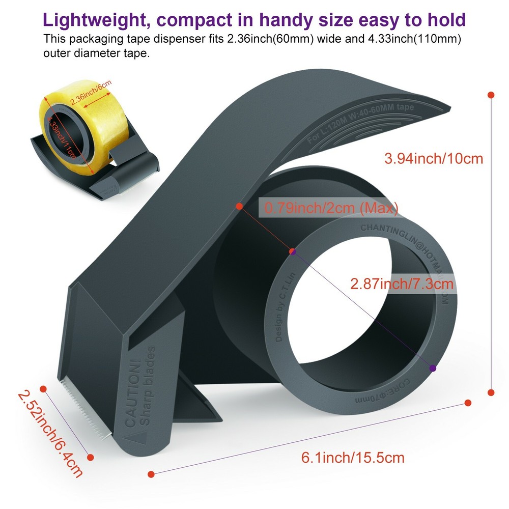LINCO Handheld Packaging Tape Dispenser - Black