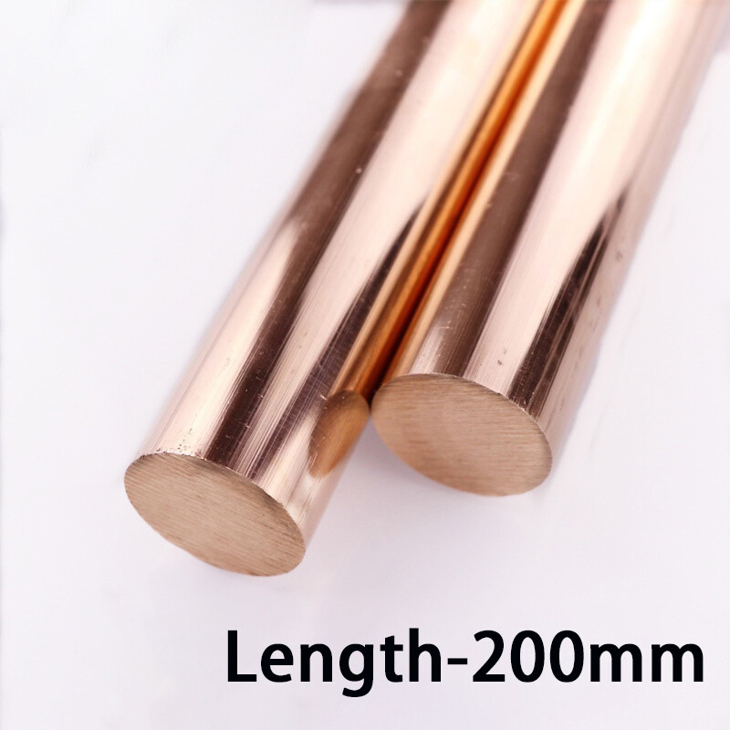 Copper Round Solid Bar Rod Multiple Sizes Length 200mm Diameters 8mm-28mm