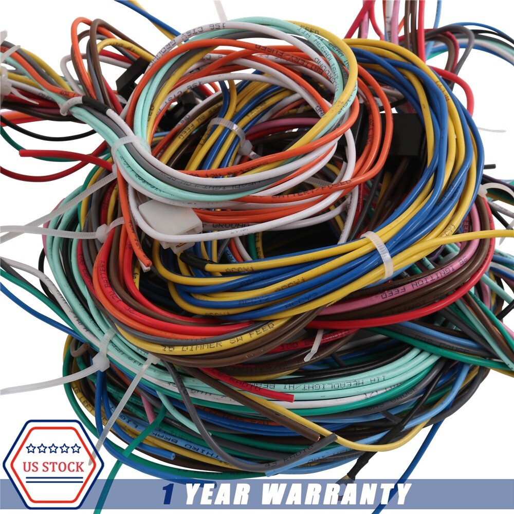 Universal 22 Circuit Wiring Harness Street Hot Rat Rod Custom Wire Kit XL WIRES