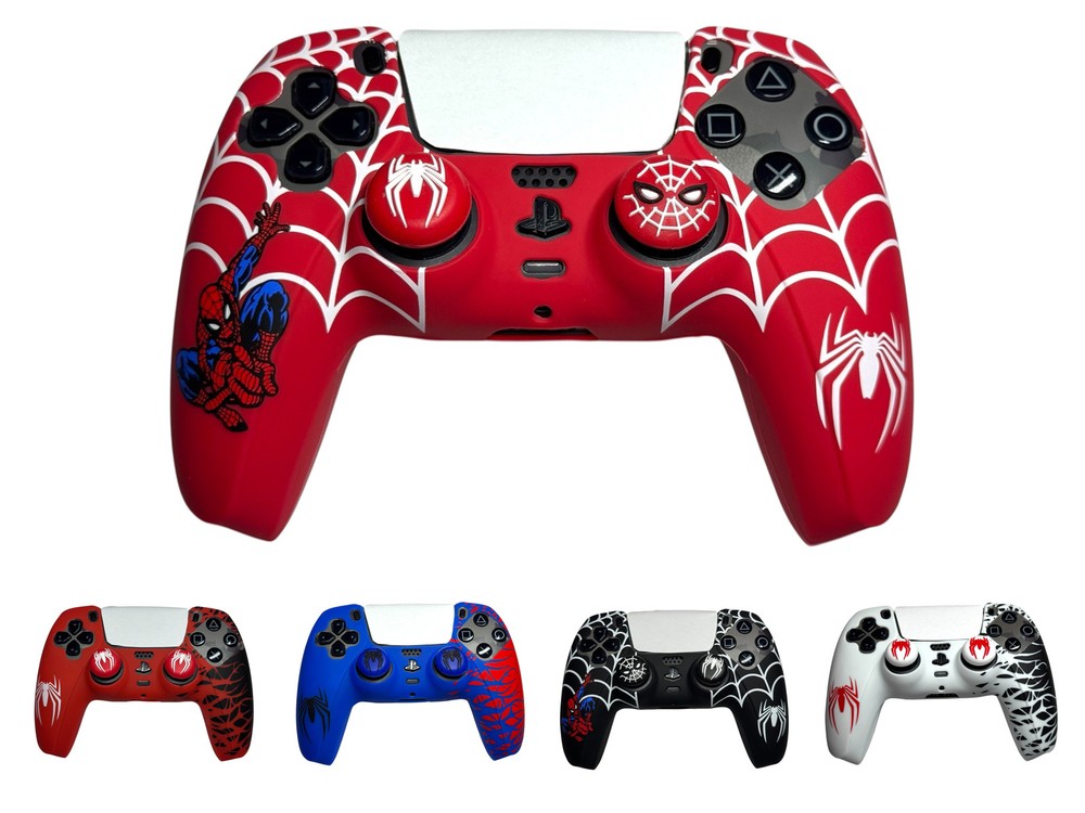 PS5 Silicone Controller Skin & Matching Joystick Grips -Spider Man