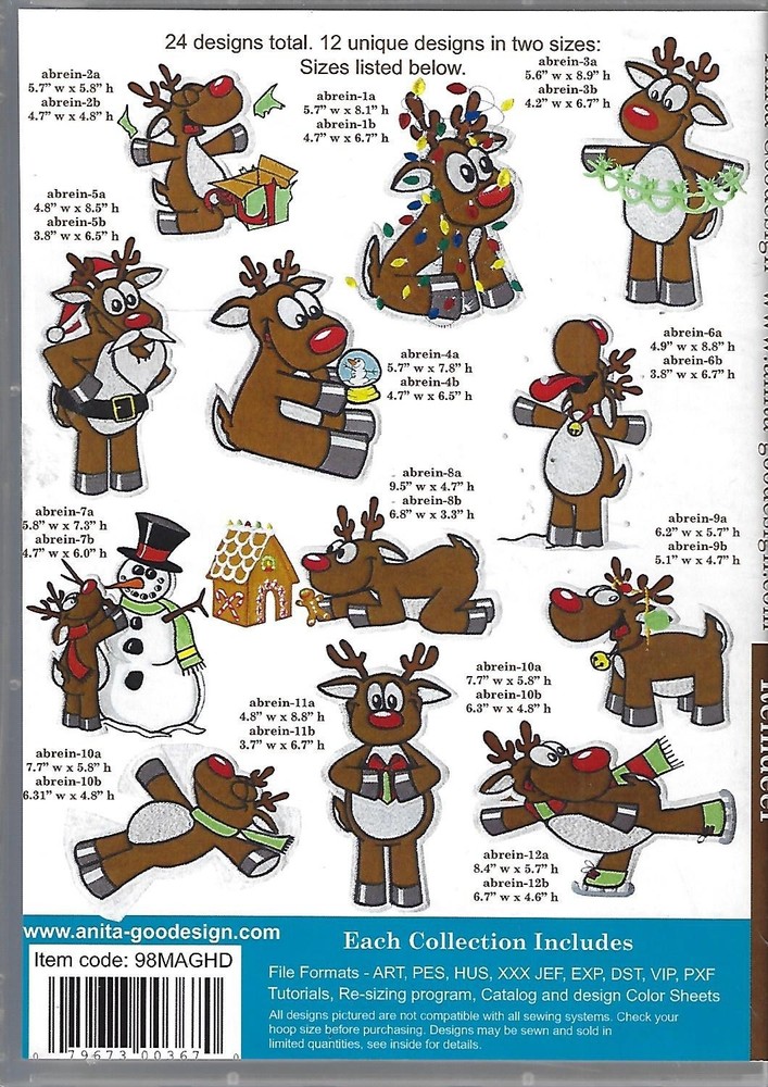 Anita Goodesign Mini Collection - Reindeer (CD-ROM)