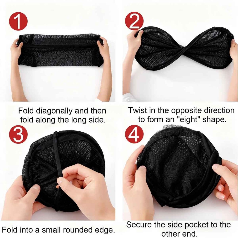 2 Packs Collapsible Pop up Laundry Bag Foldable Hamper Large Mesh Clothes Basket