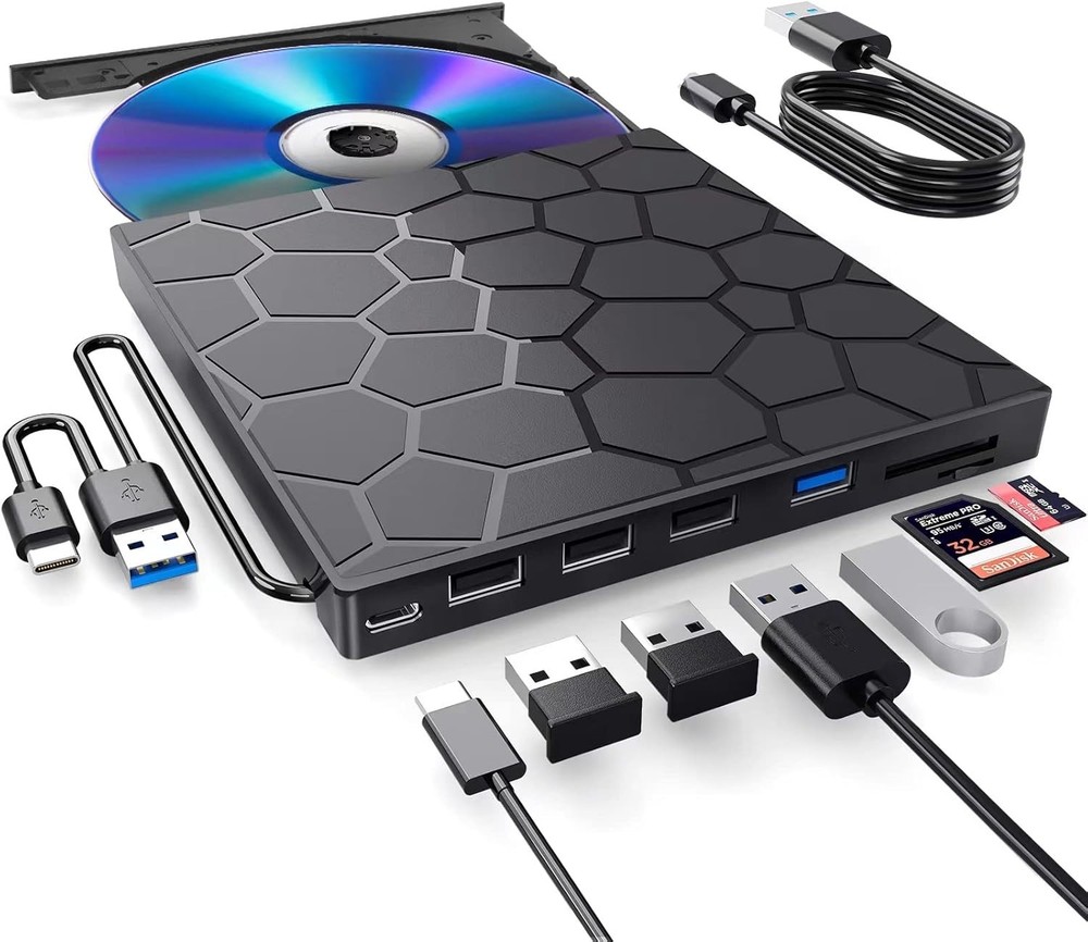 Powerful USB 3.0 External DVD CD Writer Burner Reader Player Optical Drives