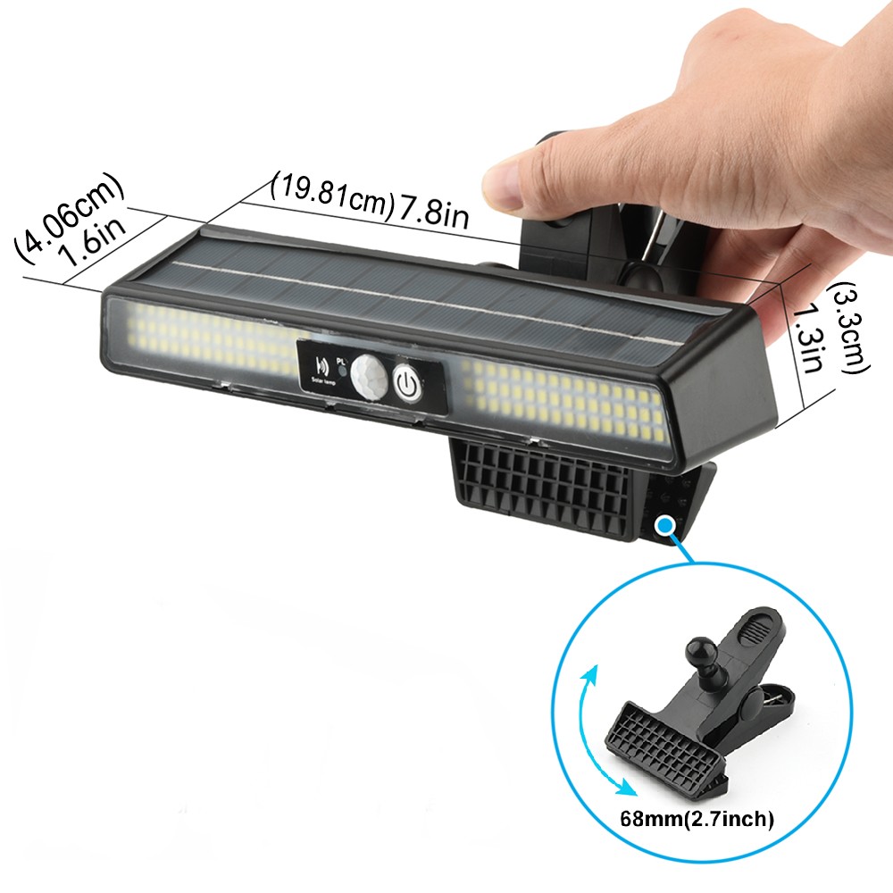 Solar Lights Outdoor Tree Clip Motion Sensor Security Wall Camping Light 3 Modes