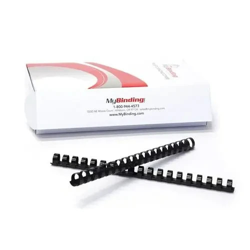 Plastic Binding Combs - 100 pack round Back, 1/2 Inches, 85 Sheets, Black NEW