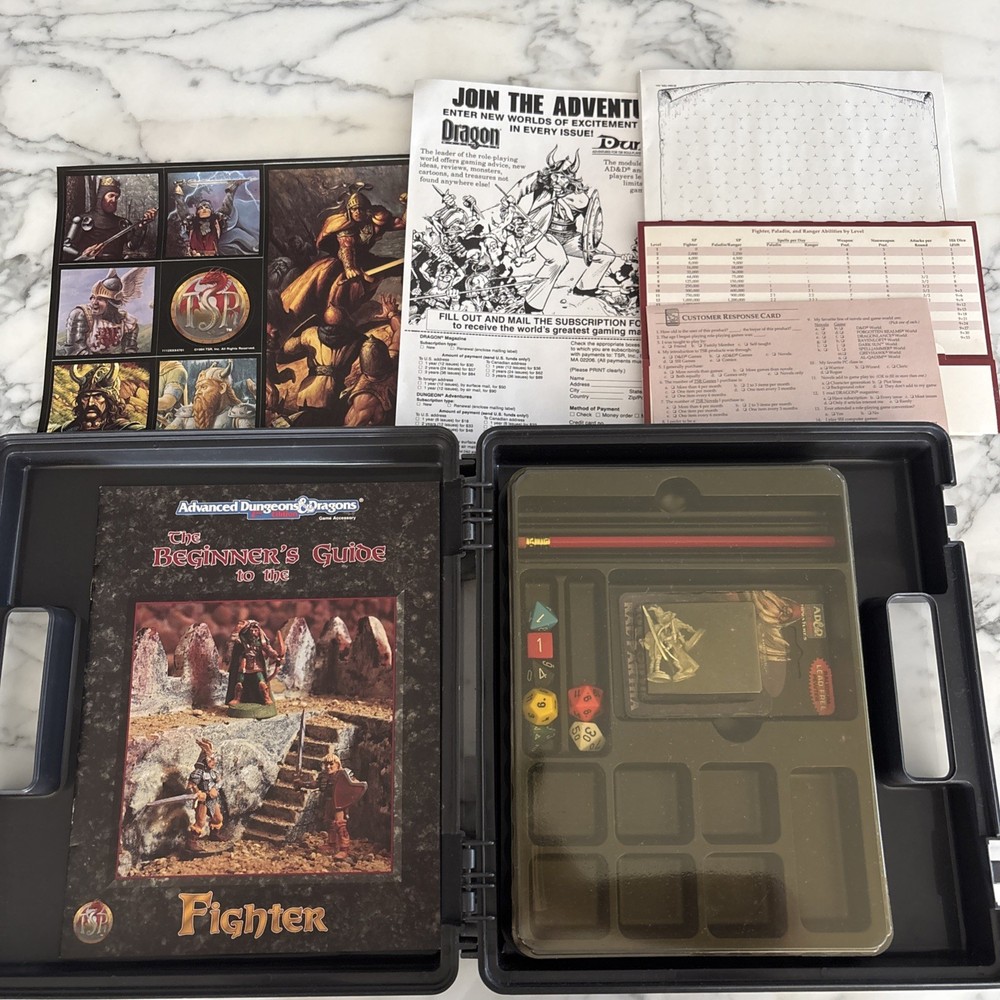 Durgeons & Dragons Beginners Guide 2nd Edition, Fighter Guide, Grid, Score Sheet