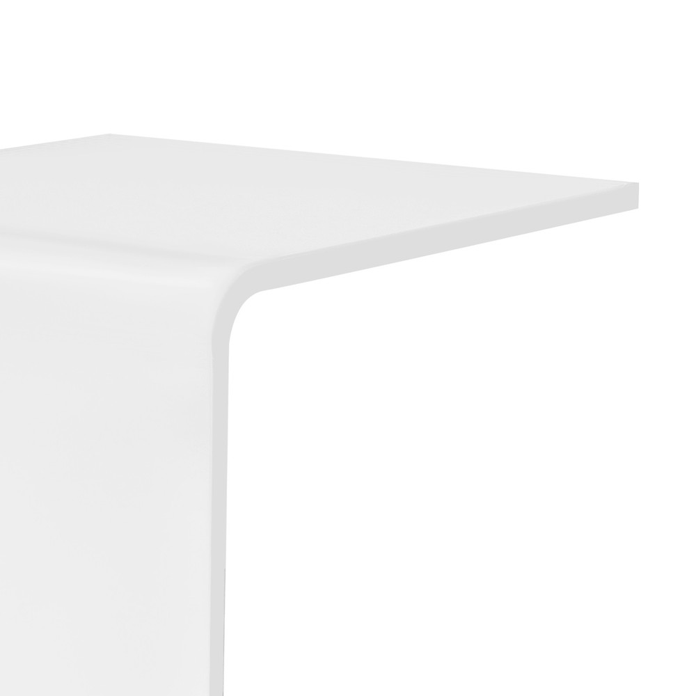 35*35*56cm C-Shaped Side Table, Acrylic End Table, Couch Side Table With Wheels