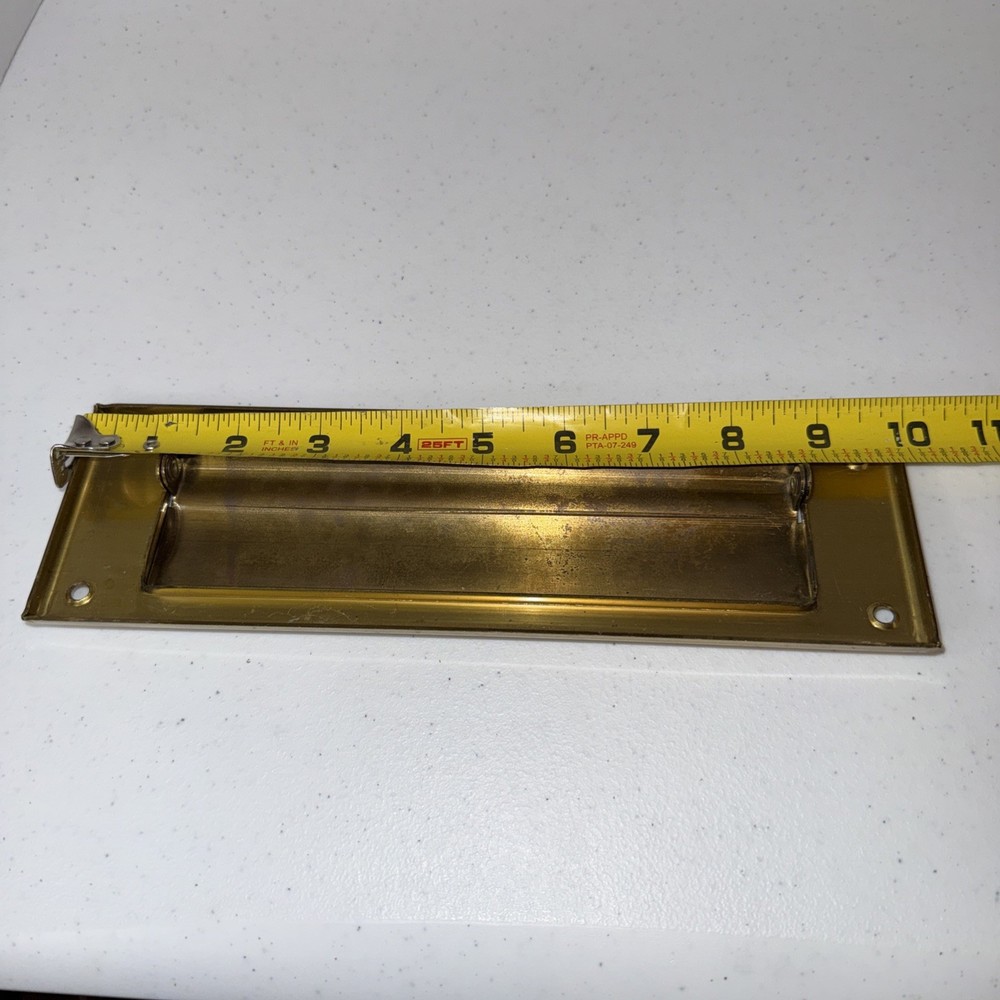 Solid Brass Mail Slot, with Solid Brass Interior Back Plate, 10" x 3", Polished
