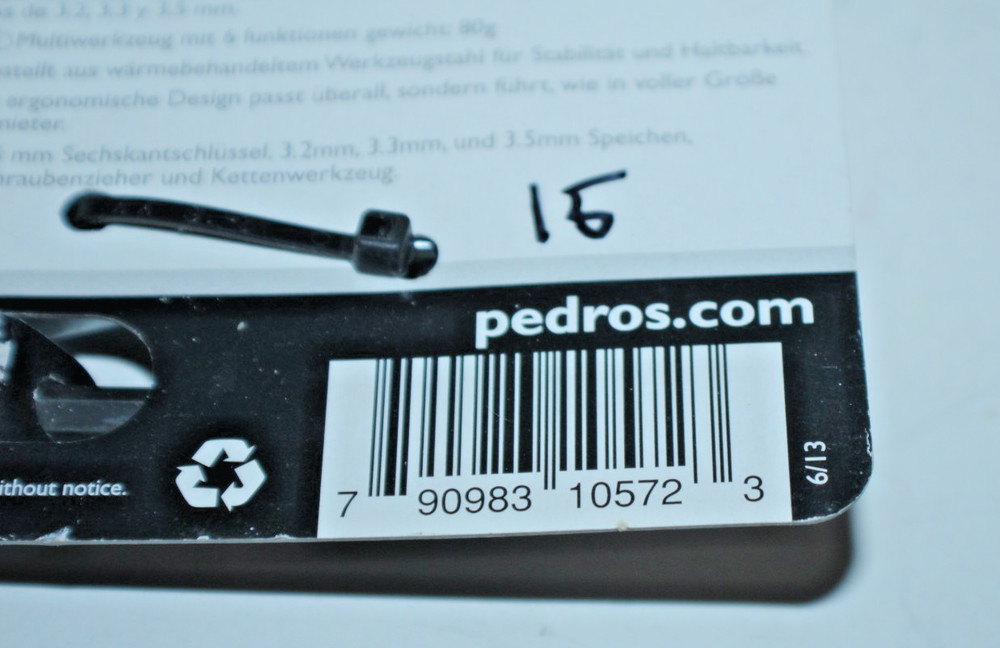 Pedro's Chain Tool+ 6-Function Multitool 3.2 3.3 3.5mm Spoke Wrench 5mm Hex Flat