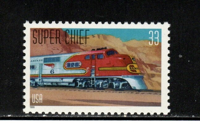 3337  * SUPER CHIEF ~ TRAIN *   U.S. 33c Postage Stamp MNH