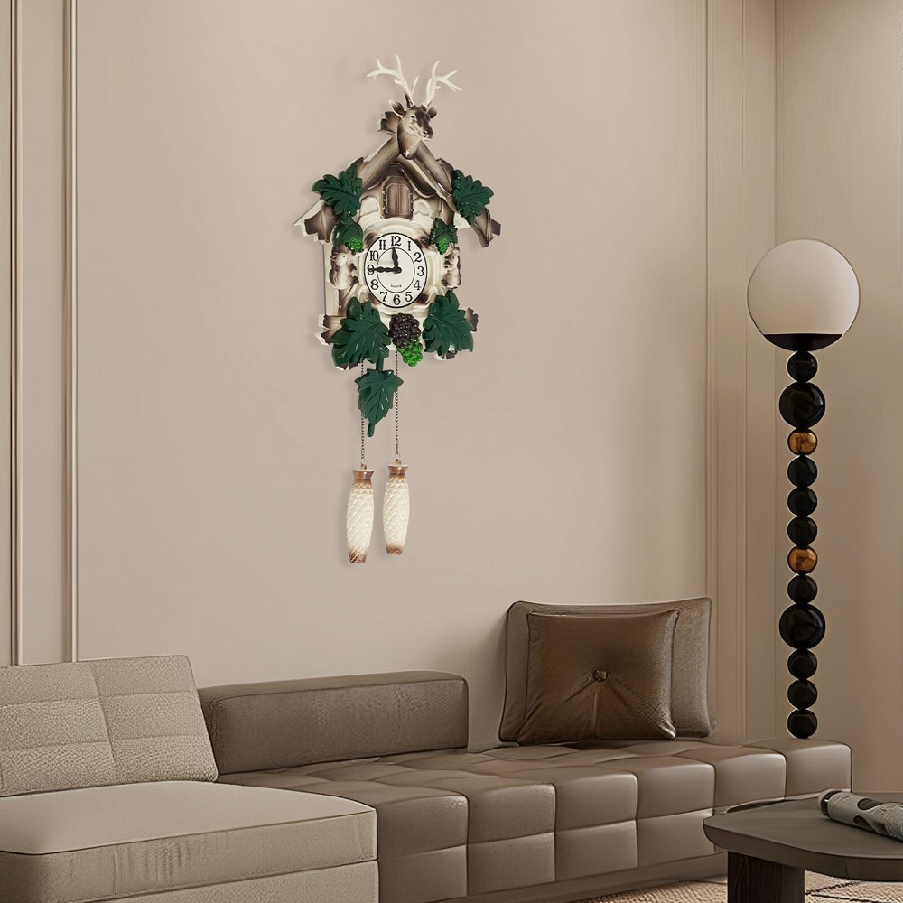 Retro deer head wall clock without dry battery,Retro Large Wall Clock