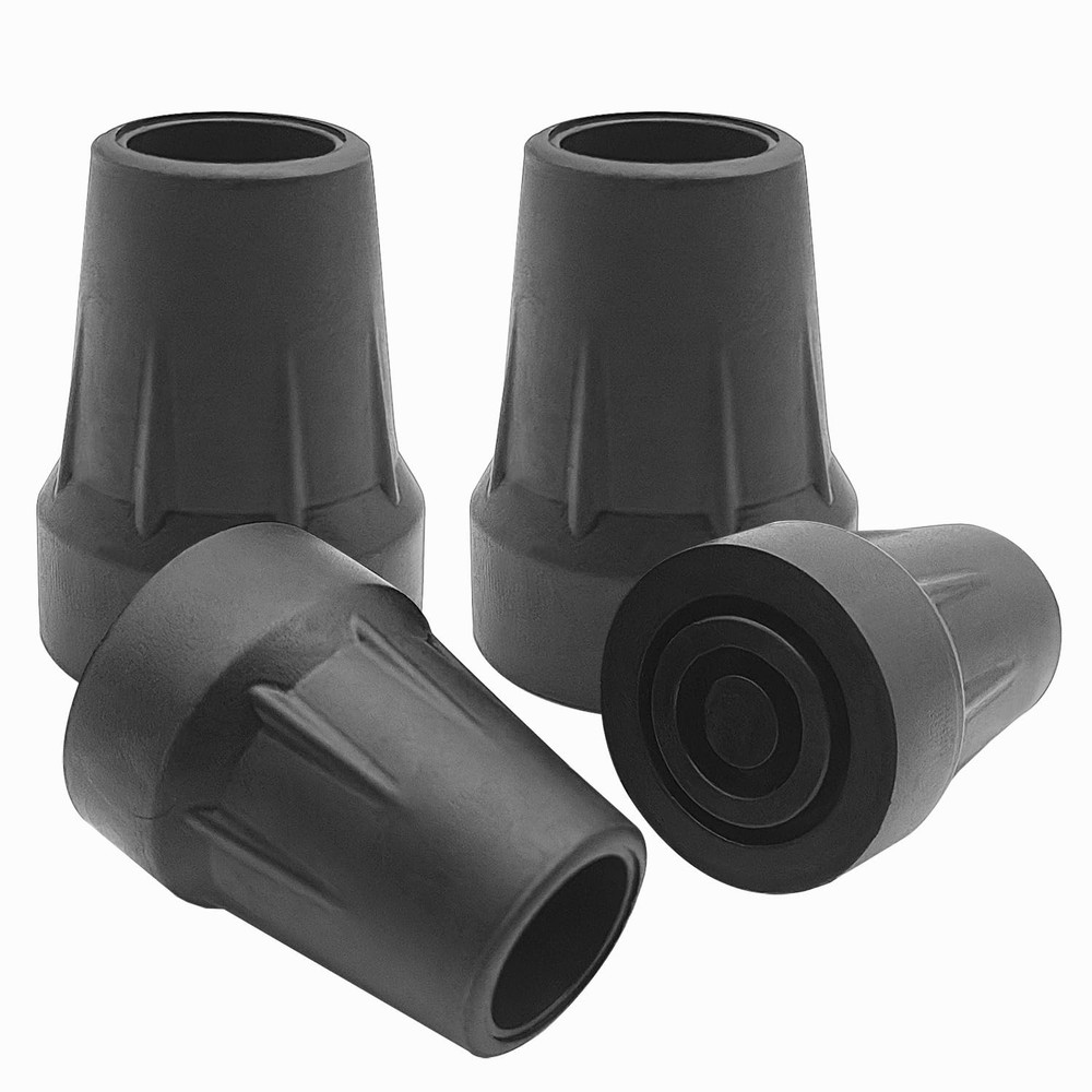 4 Pack Replacement Cane Tips, Rubber Tips for Canes, 4, 4 Black-a
