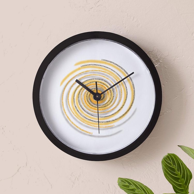 CafePress Pi Swirl Unique Decorative 10" Wall Clock (1551527870)