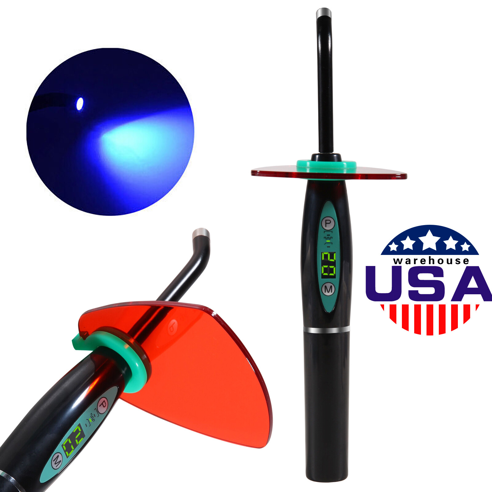 Dental Wireless Cordless LED Cure Curing Light Lamp 2000mw 5W Tool Resin Cure US