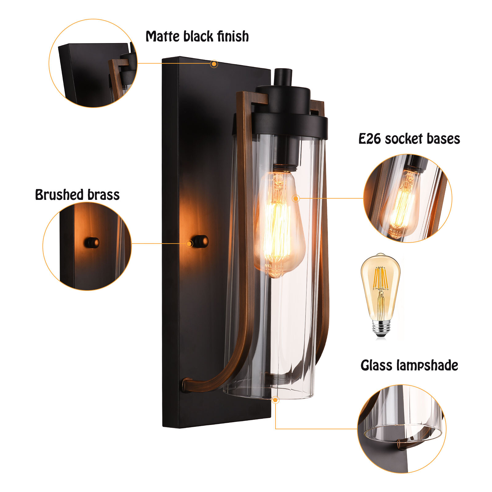 Retro Wall Lamp Retro Industrial Farmhouse Rustic Wall Sconce Iron Loft Light