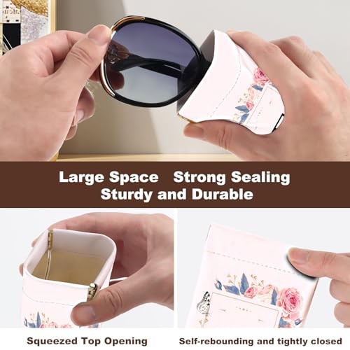 2Pcs Initial Letter Sunglass Eyeglass Glasses Case Soft PU Leather Letter E