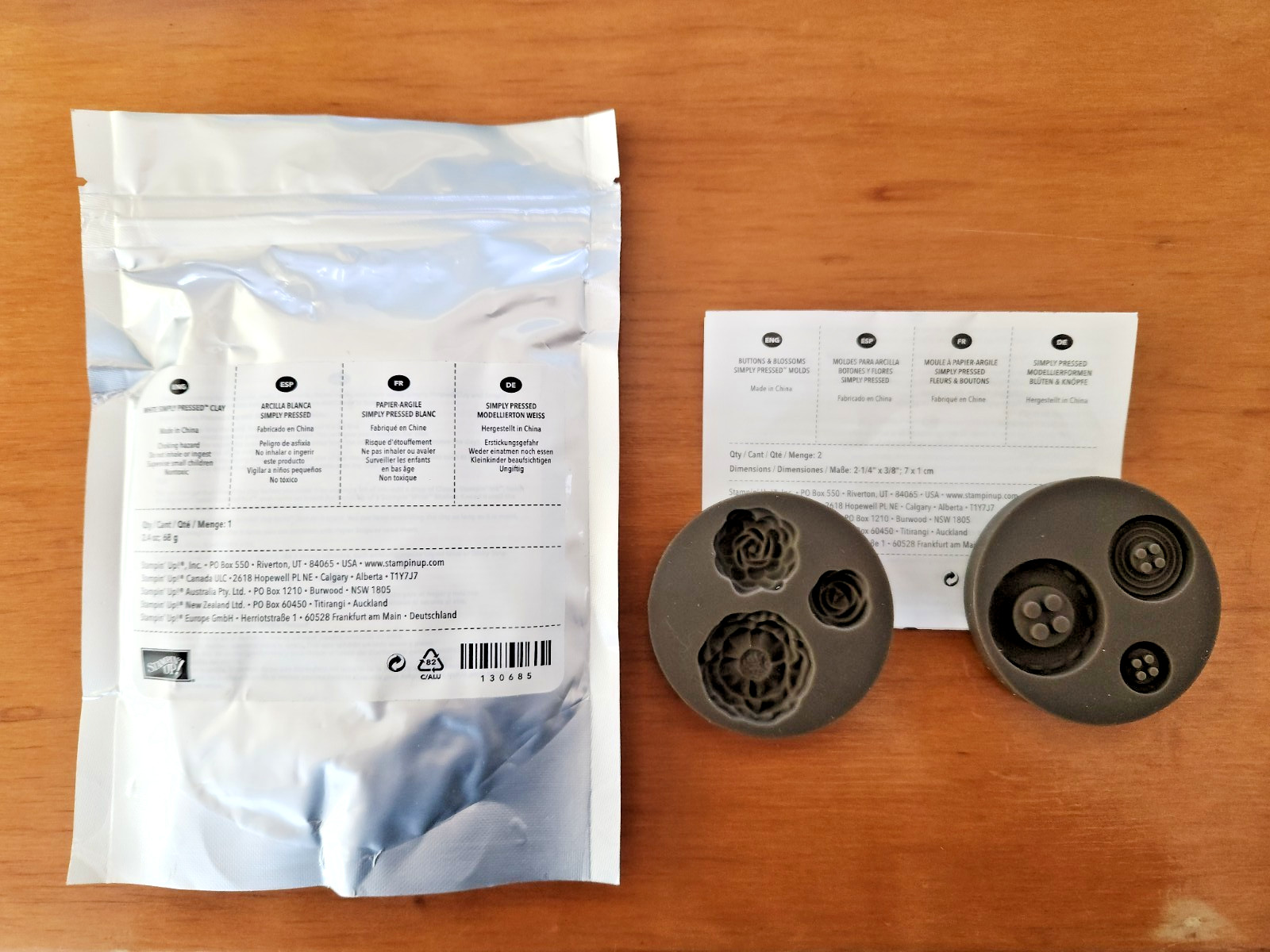 Stampin UP Buttons & Blossoms Simply Pressed Molds Use w/Air Dry Clay FREE SHIP!