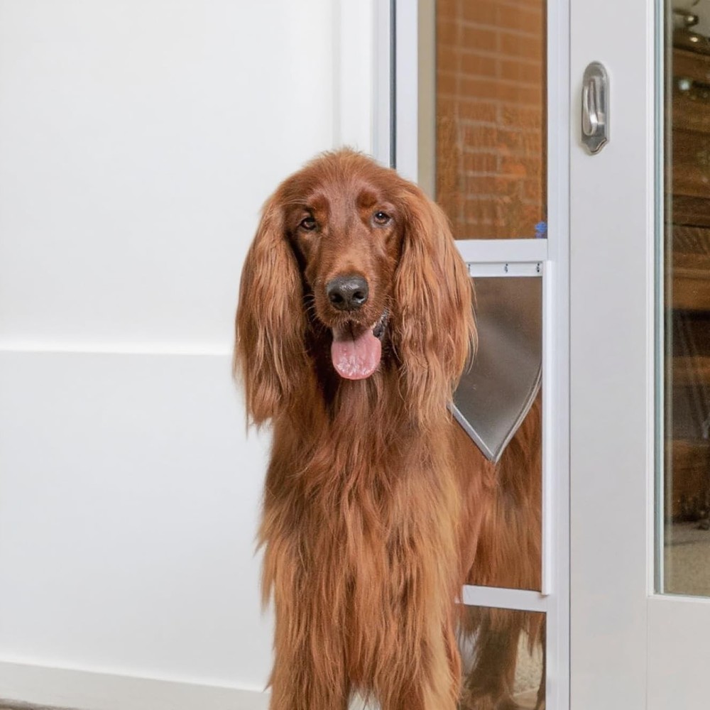 2 Pack Extra Large Dog Door Replacement Flaps with Metal Bracket & Front Plate -