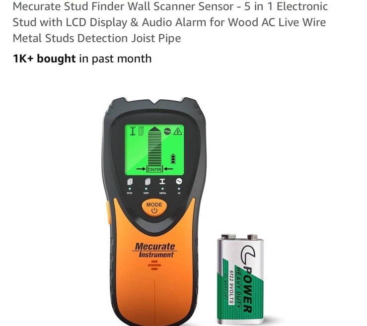 Stud Finder Wall Scanner Sensor - 5 in 1 Electronic Stud with LCD Display & A...