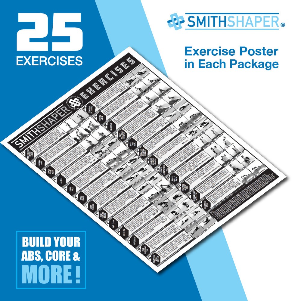 SmithShaper PRO Ab squat Roller (ASR) & Super Pad - Ab Rolls, Wall Squats, +