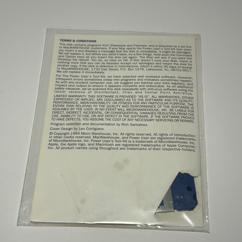 Floppy Disk Mac Warehouse The Power User's Tool Kit 26.0 Mac