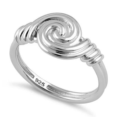 925 Sterling Silver Circle Swirl Ring