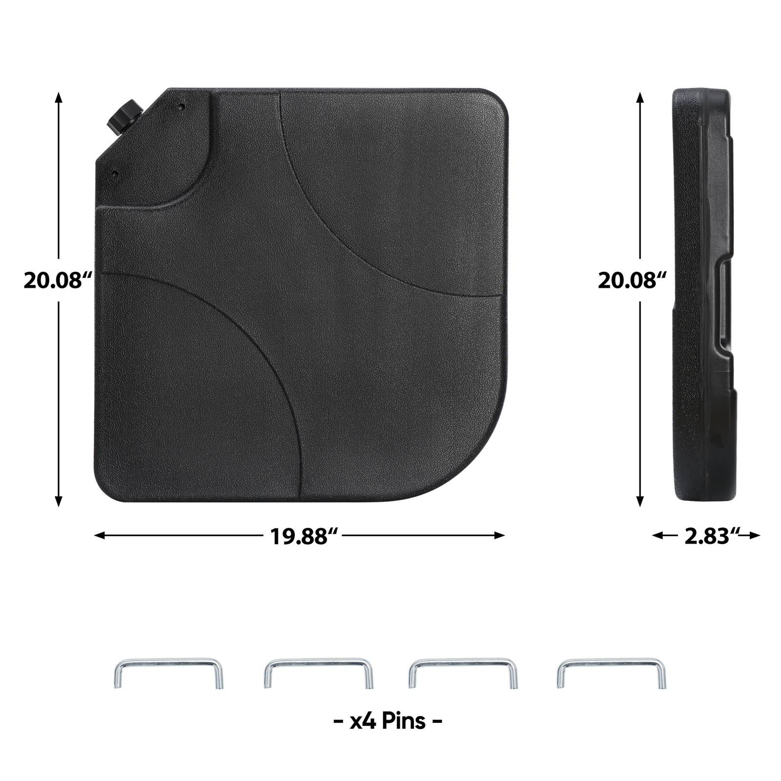 4-Piece Heavy Duty Cantilever Offset Patio Umbrella Base Stand Square Plate Set