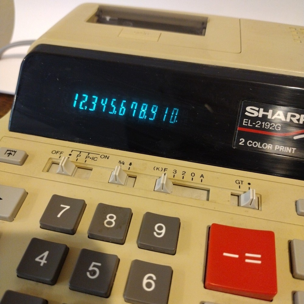 VINTAGE SHARP EL-2192G ELECTRONIC CALCULATING MACHINE- NO PRINTER FUNCTION