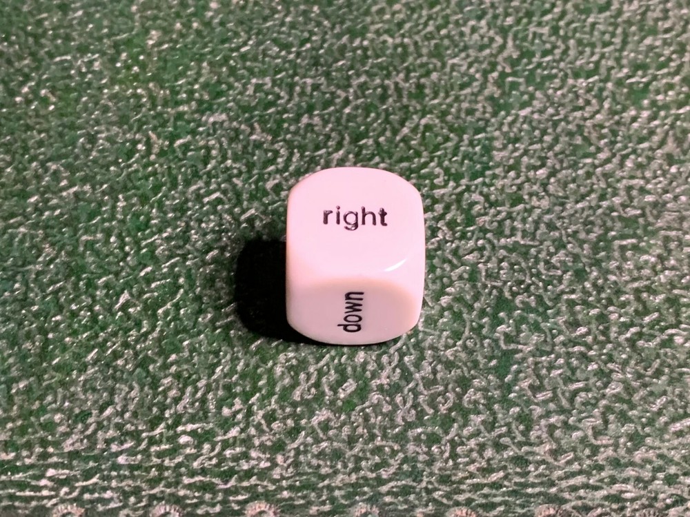 16mm D6 Random Direction Dice - White with Black RPG Tabletop Games CCG Board