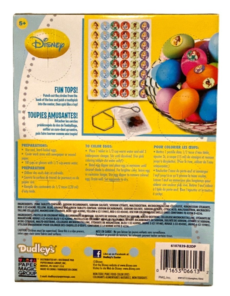 DISNEY Princess Dudleys Easter Egg Decorating Kit Stickers + Coloring Tablets +