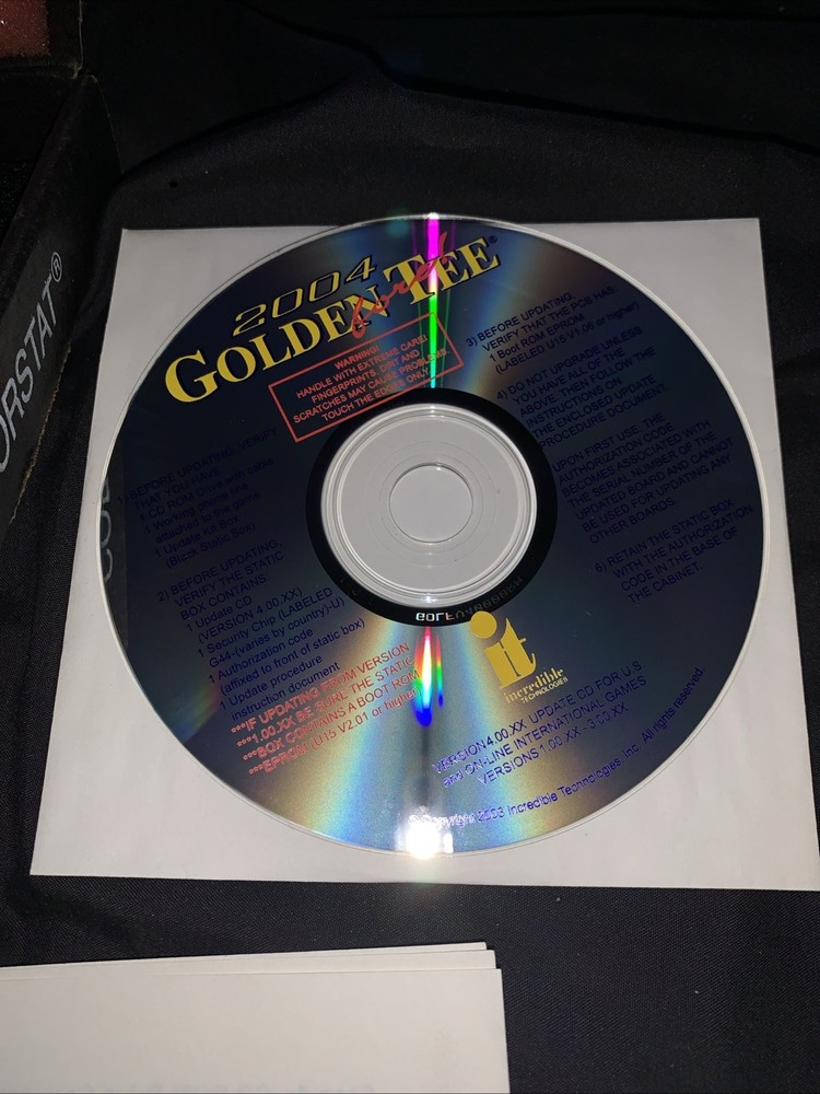 Golden Tee Fore US Version 2002 - 2004 Course Set Update Arcade DLC Disc + Chip