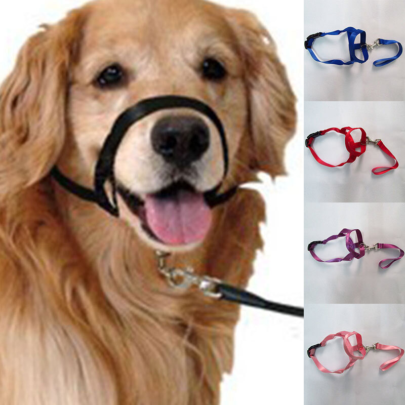 Puppy Pet Dog Muzzle Head Mouth/Nose Stop Pulling Strap Training Lead Leash _A ╏