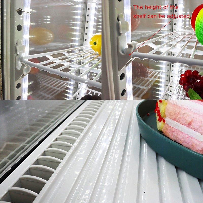 Open Box! 110V Cake Display Case Vertical Bakery Showcase Interior LED Lighting
