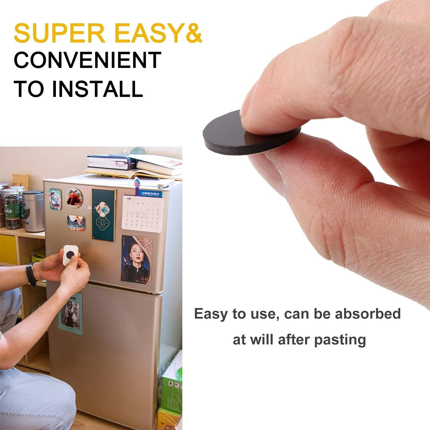 Flexible Magnetic Dot with Self Adhesive, 60 PCS Round Small Magnetic Stickers w