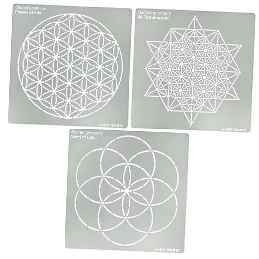 No.488 Metal Stencils, Sacred Geometry Figures, Flower of Life Version, 64