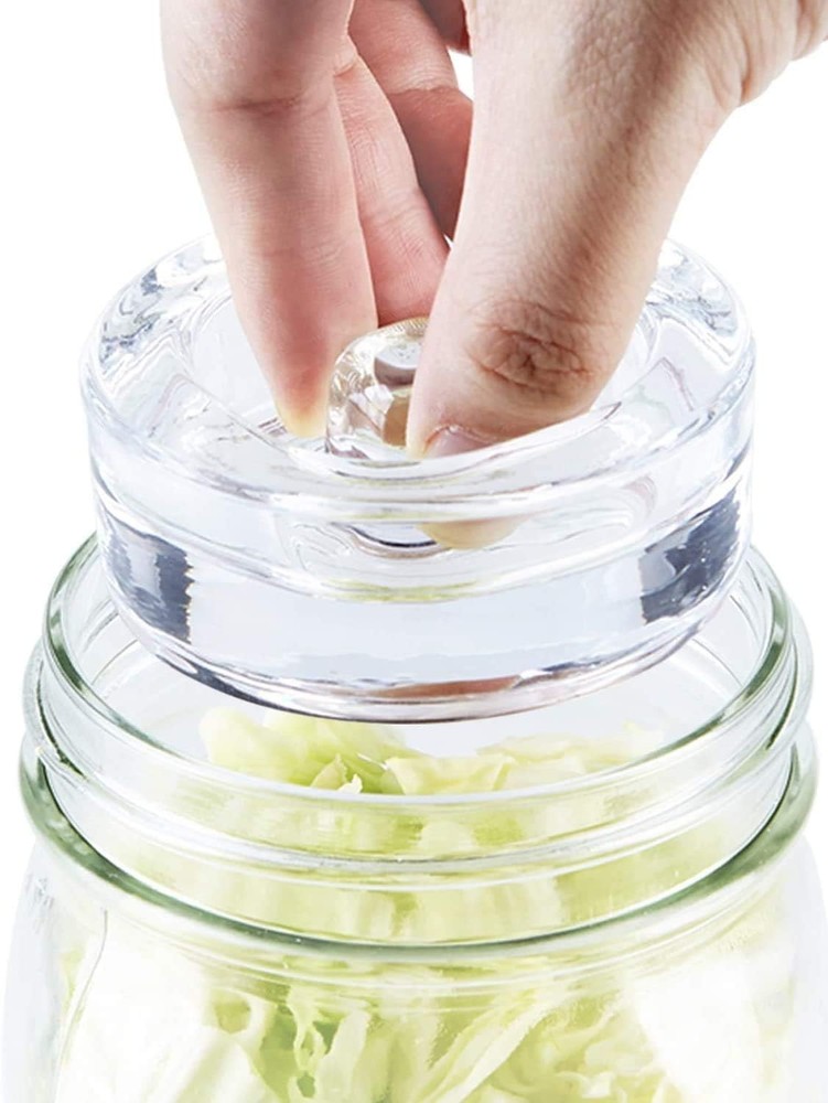 Compact Round Fermentation Weights - 4 Pack for Perfect Vegetable Fermentation