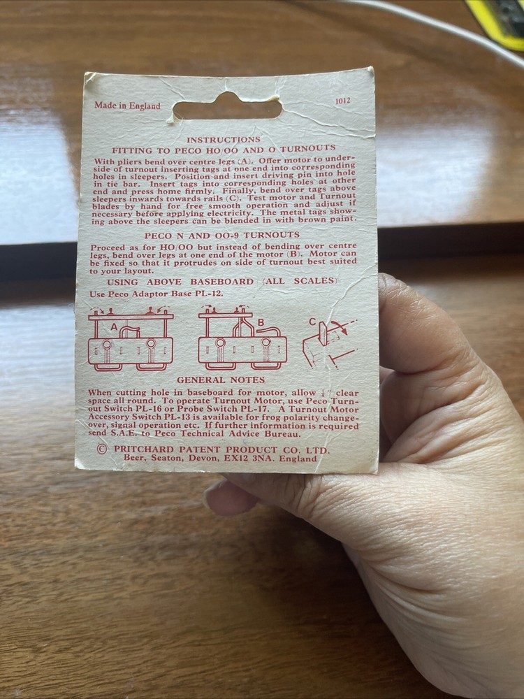 Peco Switch Machine Motor Turnouts HO OO O