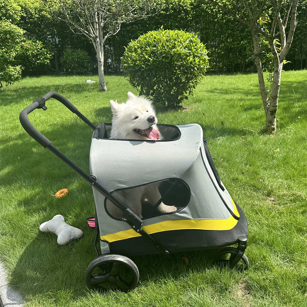 Premium 3-in-1 Pet Stroller for Small/Medium Dogs Cats One-click Folding Handle