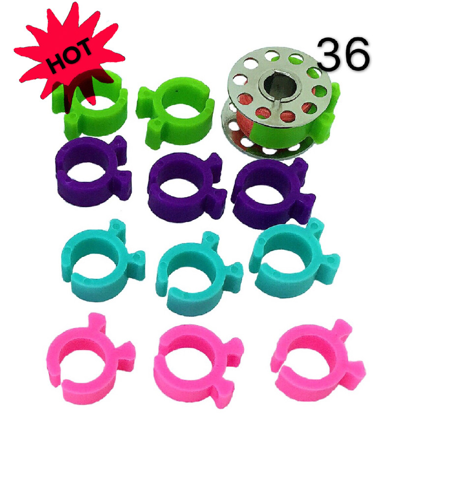 PeavyTailor 36Pcs (#12) Bobbin Holders Thread Clips Spool Huggers for Embroidery