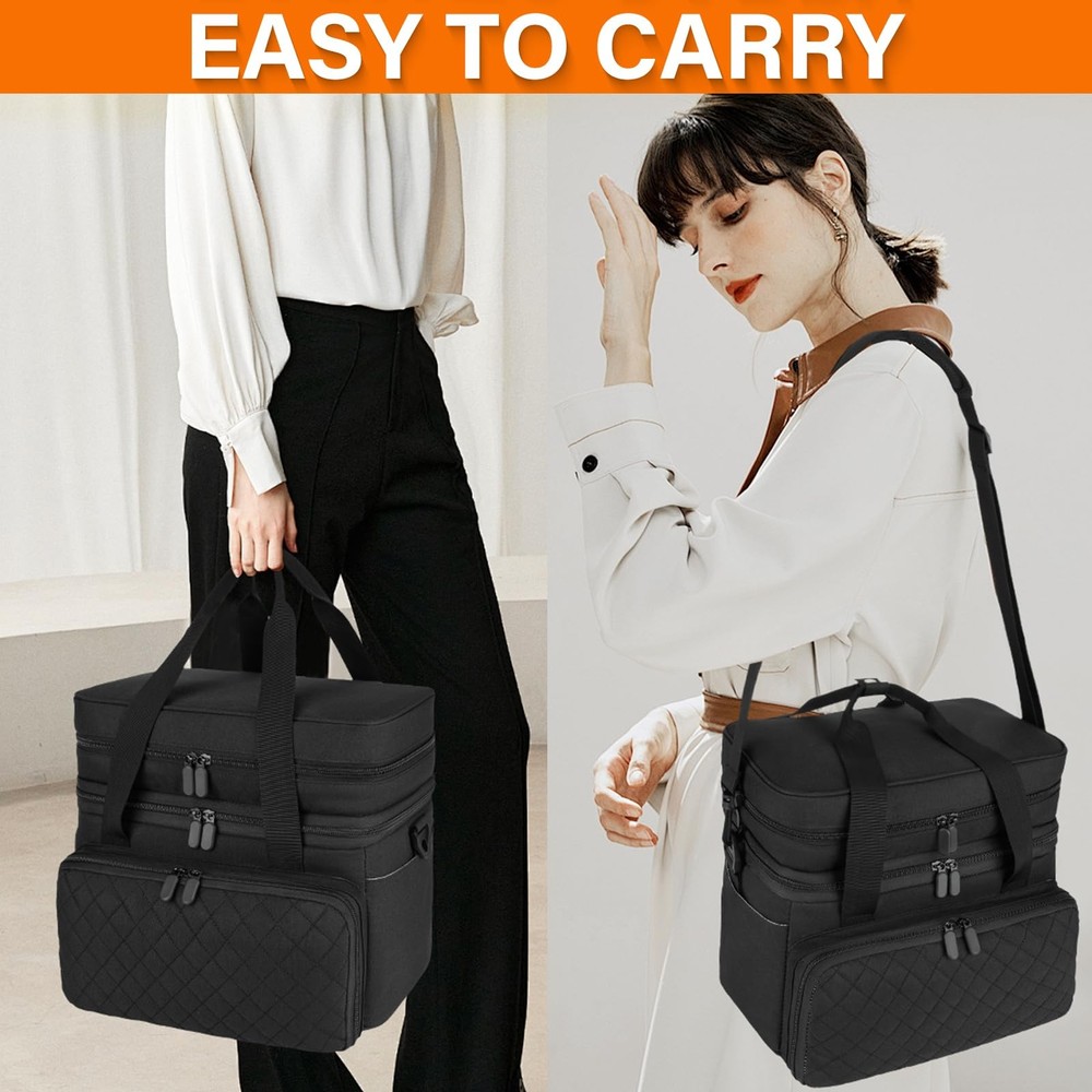 Sewing Accessories Organizer Case with Shoulder Strap,Double Layer Sewing Sto...