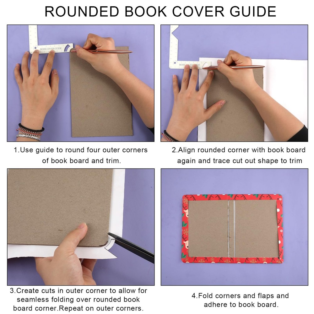 5-in-1 Book Cover Guide, Metal Bookbinding Tools DIY Binding Materials...