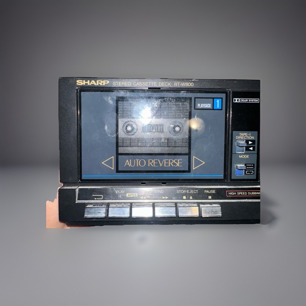 VTG Dual Cassette Sharp RT-W800 Deck W/ Auto Reverse TESTED WORKS!
