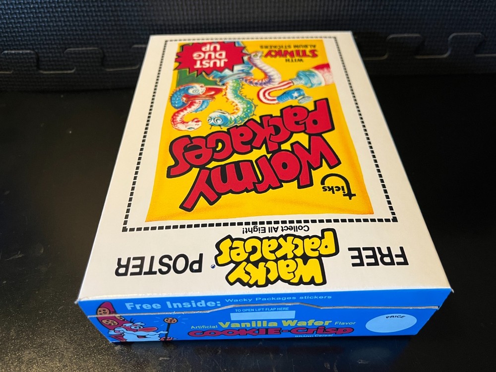 1982 Cookie Crisp (Wormy Packages on back) - Empty custom design display box