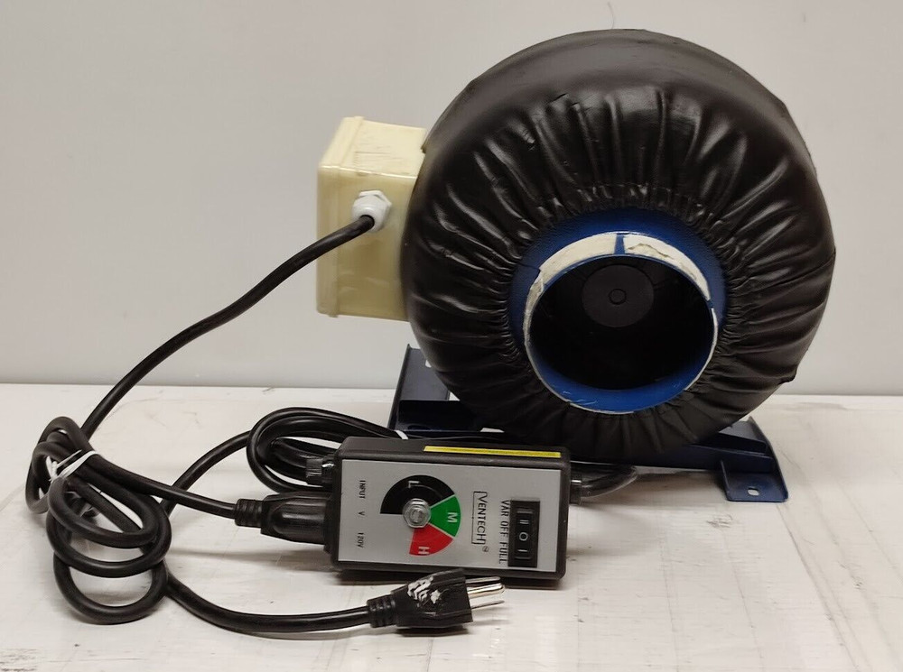 Ventech HVAC 6" Inline Duct Fan 190CFM Ventilation Blower with Speed Controller