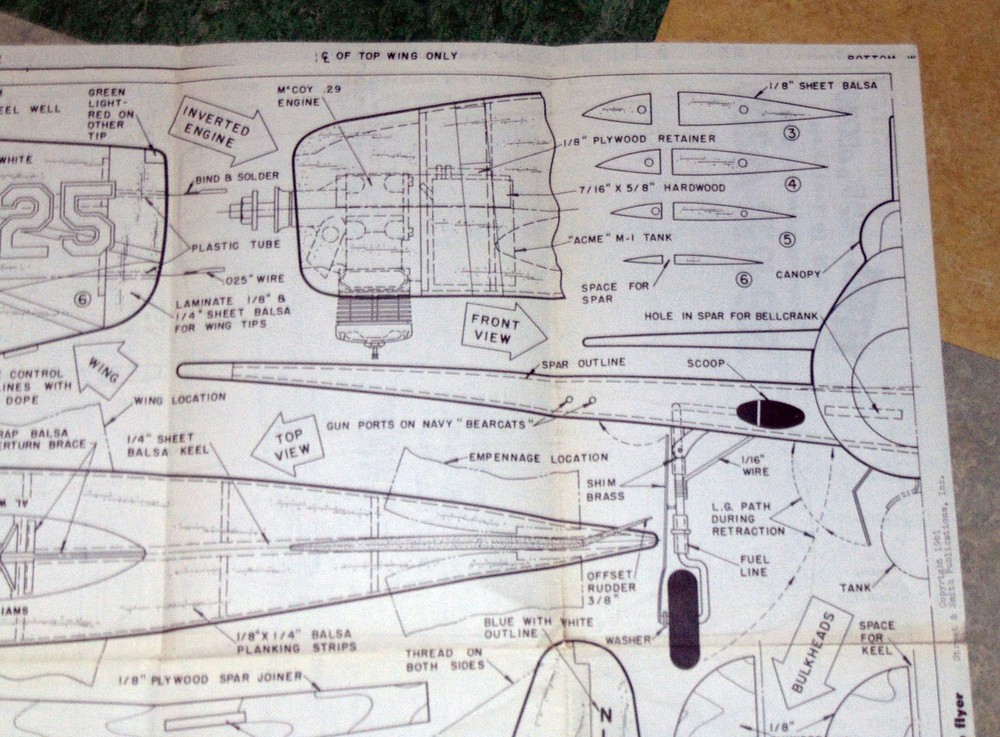 Hobby Helpers Model Airplane Plan Set #261, Pixie RC, Swoop CL Combat, Bearcat