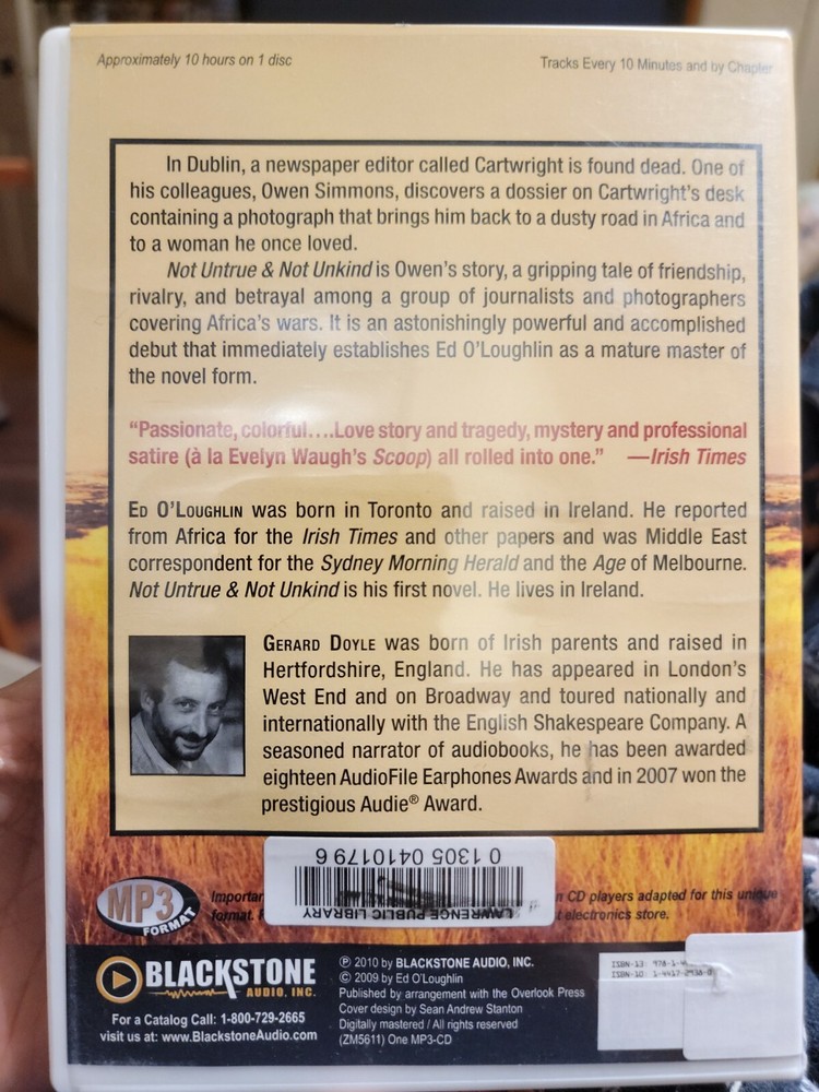 Not Untrue & Not Unkind (MP3 CD) Ed O'Loughlin